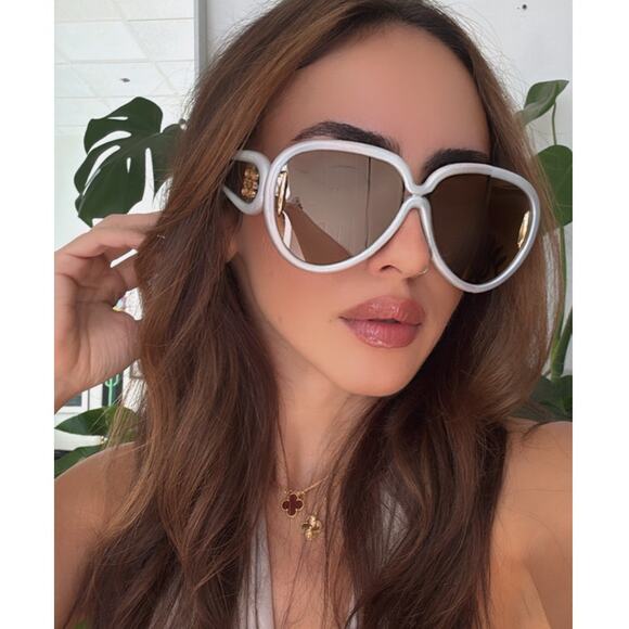NEW Loewe LW40132I Sunglasses in Light Grey Gold Mirror